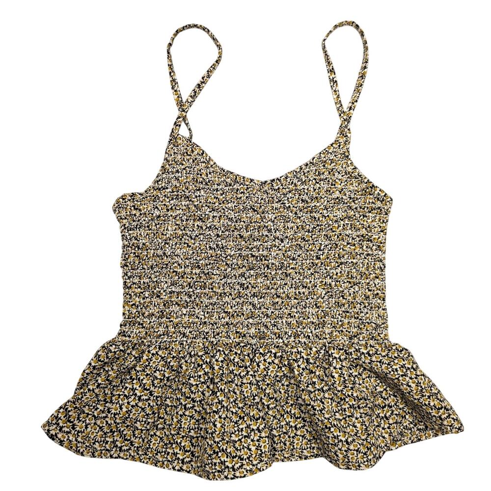 Chance Tank Women's Small Navy Gold Floral‎ Halter Boho Summer EUC